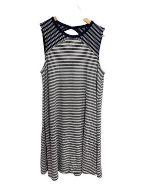 GAP Women’s Navy & White Striped Softspun Sleeveless Tank Dress Cutout Open Back